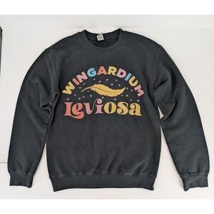 Gildan Sweatshirt Adult Small Black Wingardium Leviosa Graphic Harry Potter Nerd